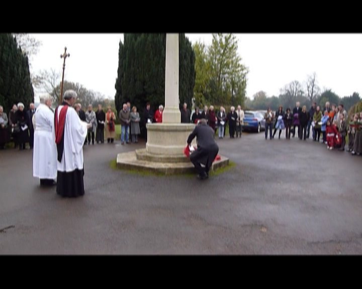 Laying wreath